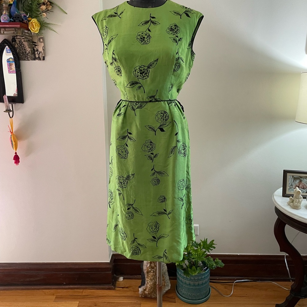 Gorgeous Green Hand Tailored Vintage Dress